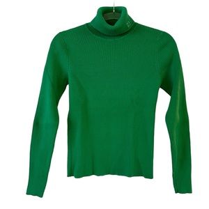 Ralph Lauren vintage green fitted ribbed turtleneck